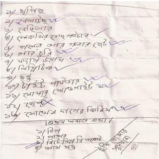 বাজারের লিসট